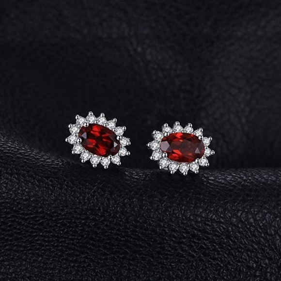 Jewelry - ❤️ Garnet Earrings - 925 Sterling Silver